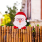 Christmas Fence Peeker Decoration Metal Xmas Outdoor Garden Fence Sign