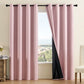 Blackout Curtain Panel with Black Liner Heat & Light Blocking Drapes