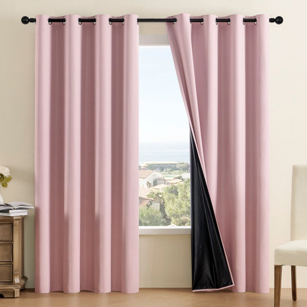 Blackout Curtain Panel with Black Liner Heat & Light Blocking Drapes