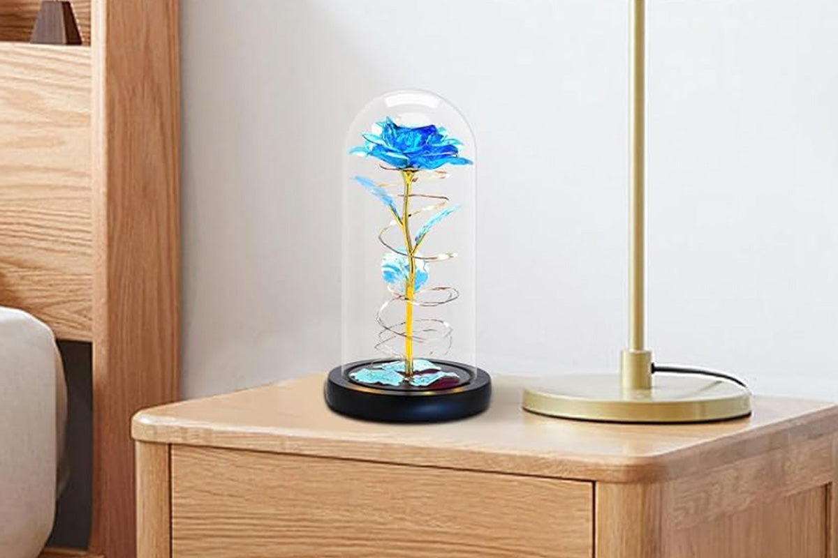 Eternal Rose Night Light in Glass Dome with LED