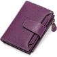 Genuine Leather Women's Wallet Short RFID Blocking Purse with Zipper