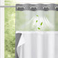 No Hook Shower Curtain with Snap-in Liner and See Through Top Window