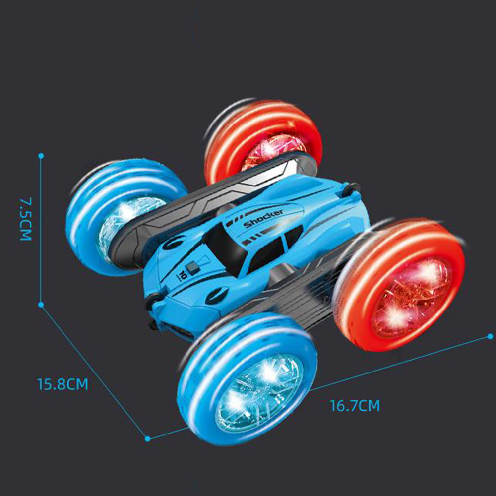 2.4 GHZ 4WD Double Sided RC Stunt Car 360 Degree Rotating Remote Control Crawler with Headlights