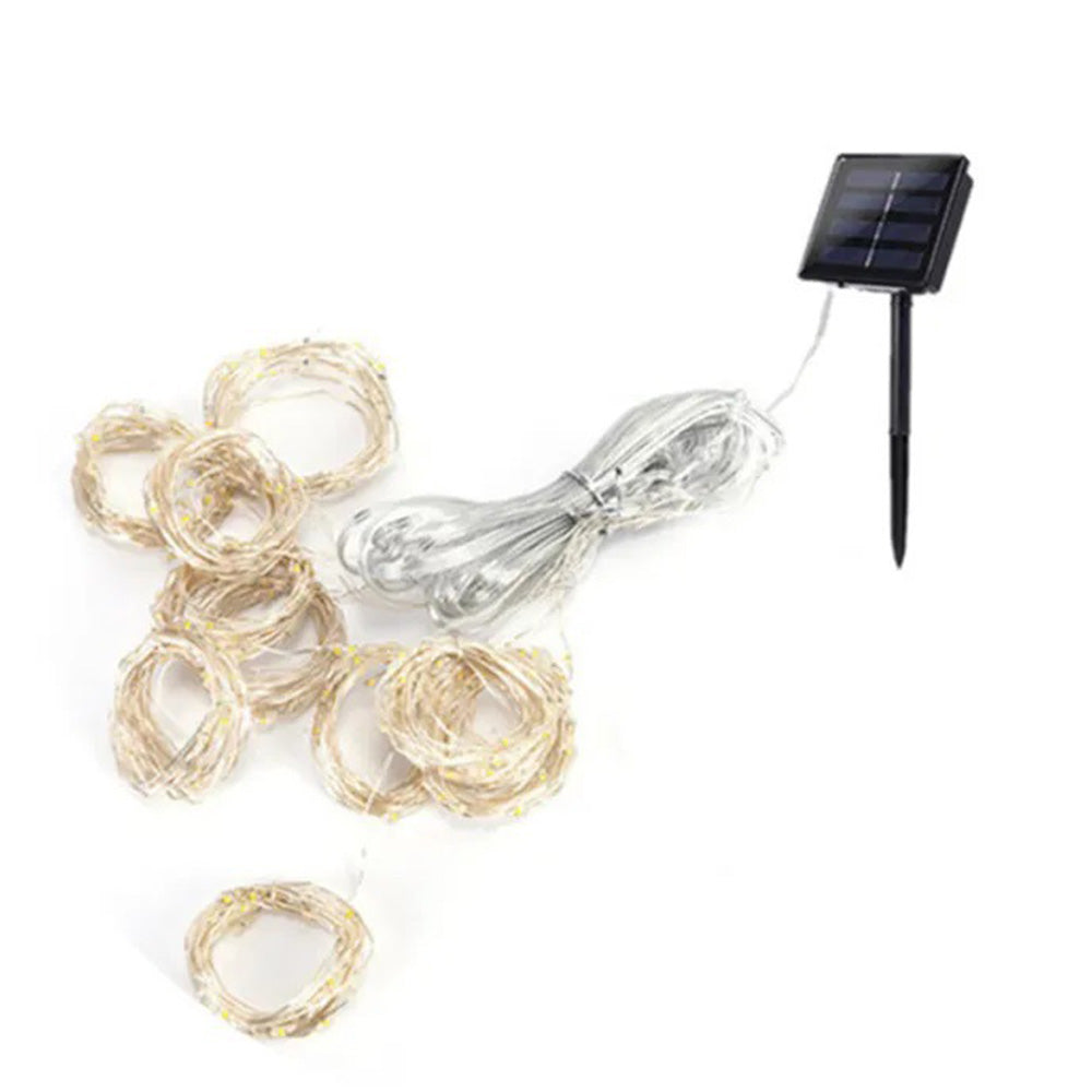 Solar Lights Fairy Curtain Lights Christmas Hanging String Lights for Window Backdrop