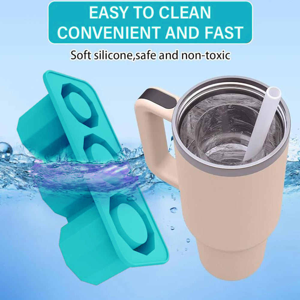 Ice Cube Tray for Stanley 30-40 Oz Tumbler Cup Silicone Ice Mold Maker with Lid