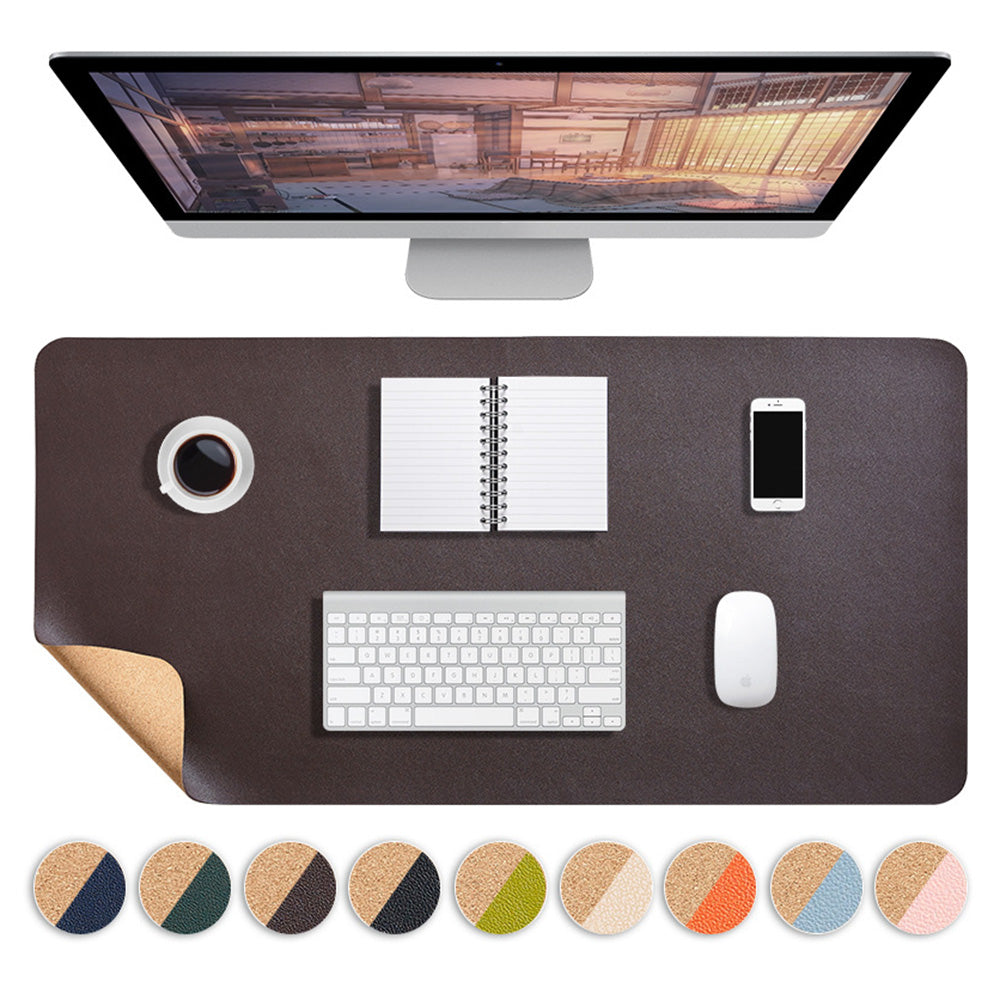 Large Water-Resistant Mouse Pad Leather Desk Pad Protector Non-Slip Desk Mat
