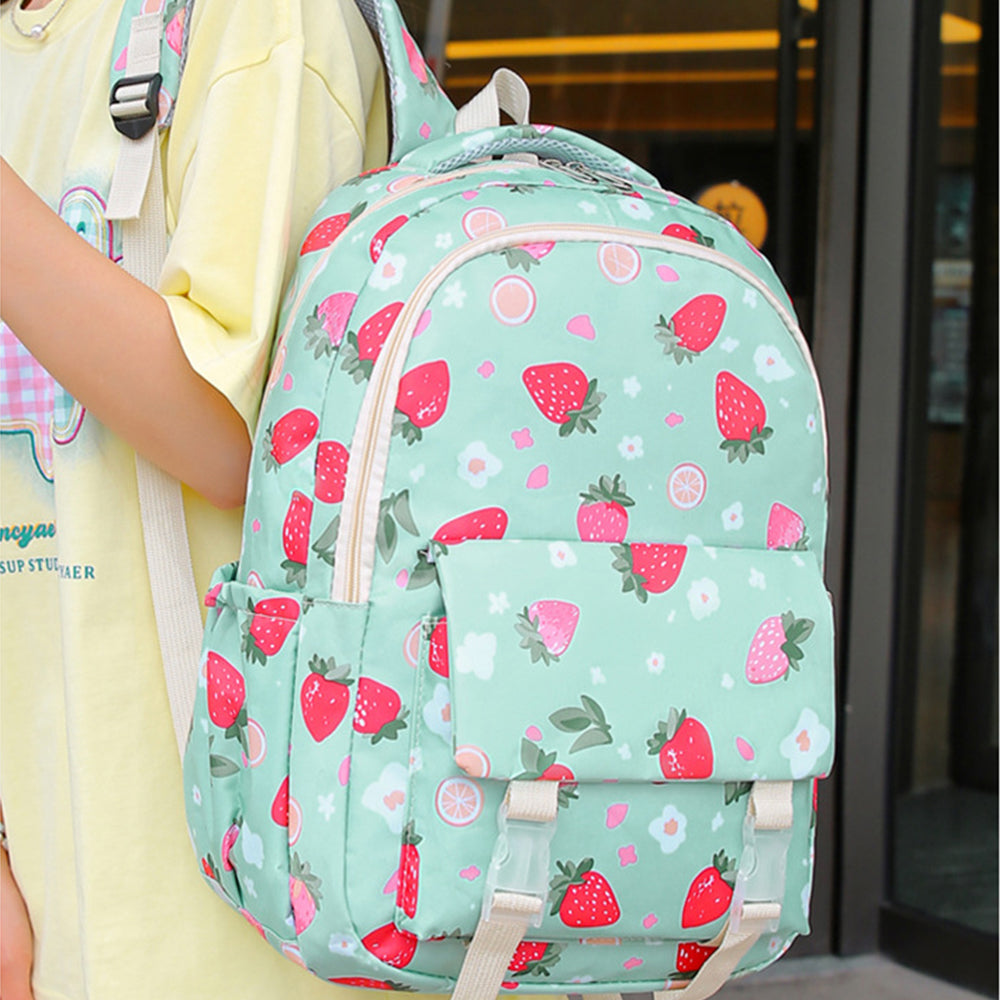 3Pcs Set Kids Backpack With Lunch Bag Pencil Bag Nylon Lightweight School Backpack