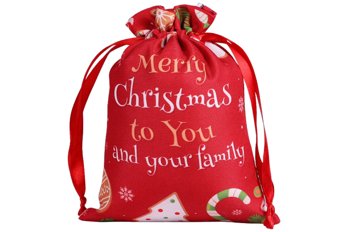 10Pcs 40x30cm Christmas Drawstring Bags Christmas Sack Holiday Wrapping Sacks