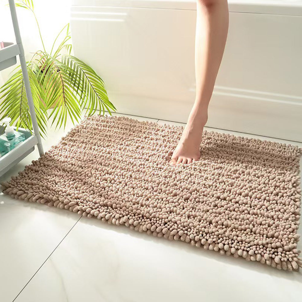 Chenille Fabric Bathroom Rugs Mat With Non Slip Rubber Backing Home Decor Accessories