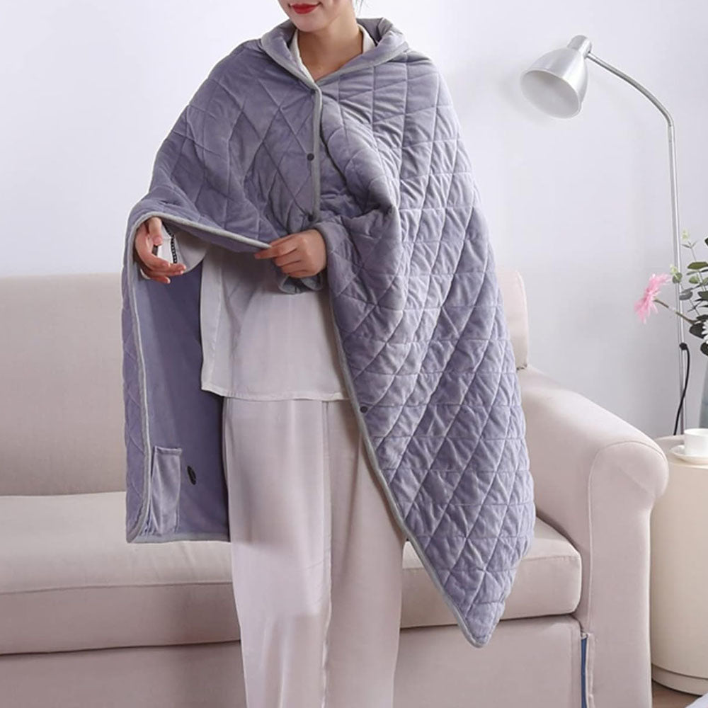 140x100cm USB Plug Electric Heated Shawl Blanket with 3 Heating Levels