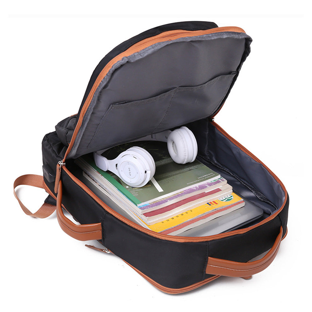 Expandable 26L Commuter Backpack - Water-Resistant Laptop Bag with USB Port