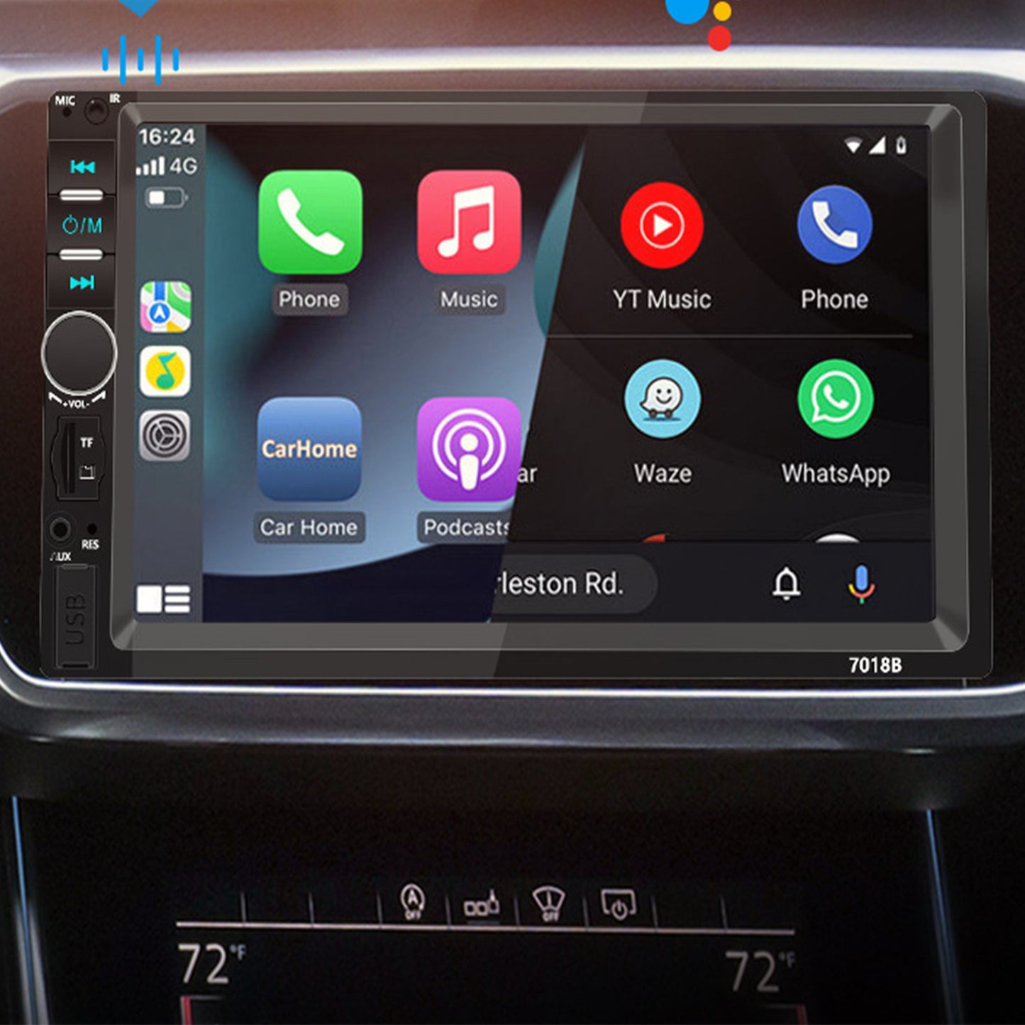 7-inch Touch Screen Bluetooth Double din Car Stereo Radio Compatible with Carplay/Android with Rear View Camera Remote