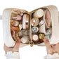 PU Leather Travel Cosmetic Bag with Handle