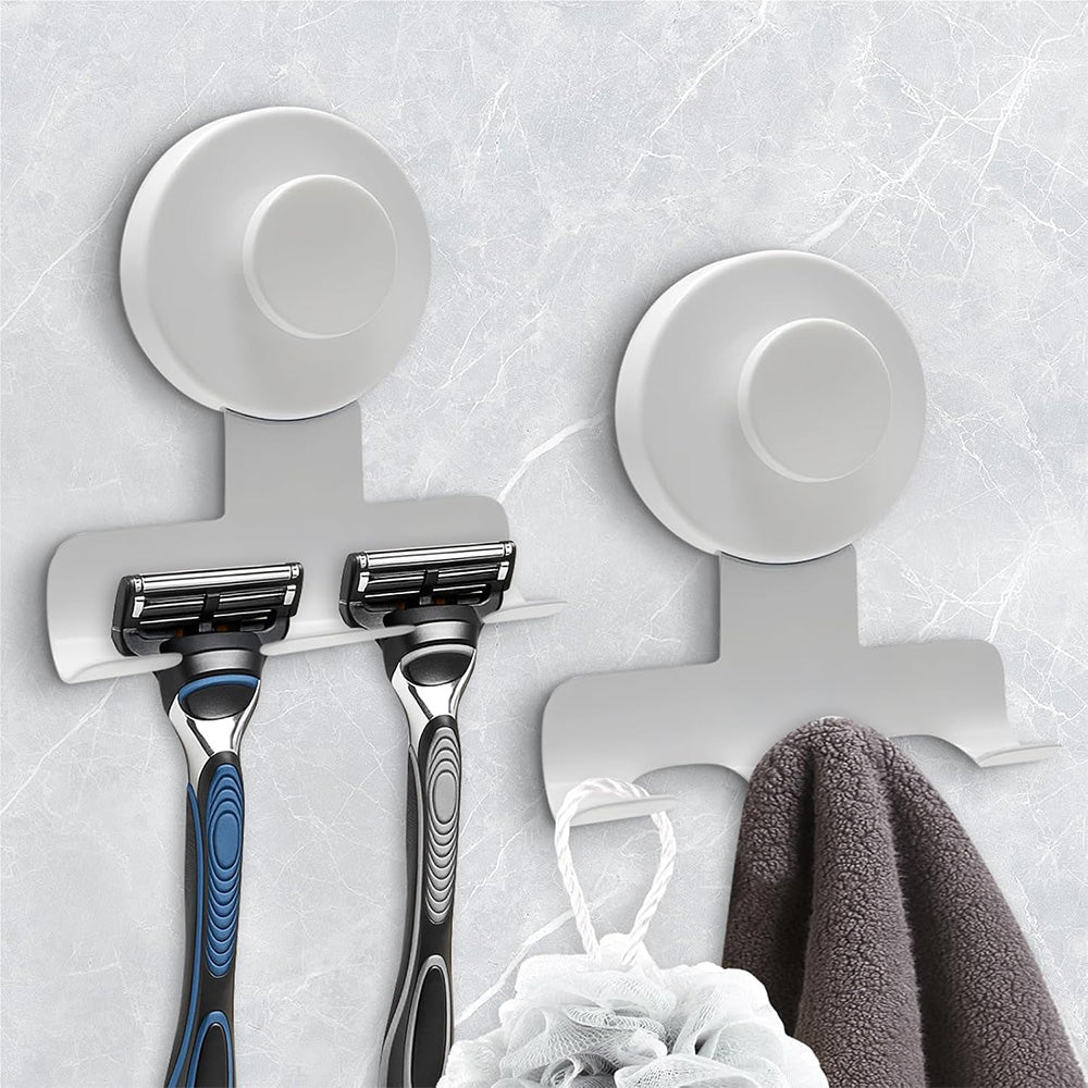 Stainless Steel Suction Cup Razor Holder Wall Mounted Bathroom Shaver Hook