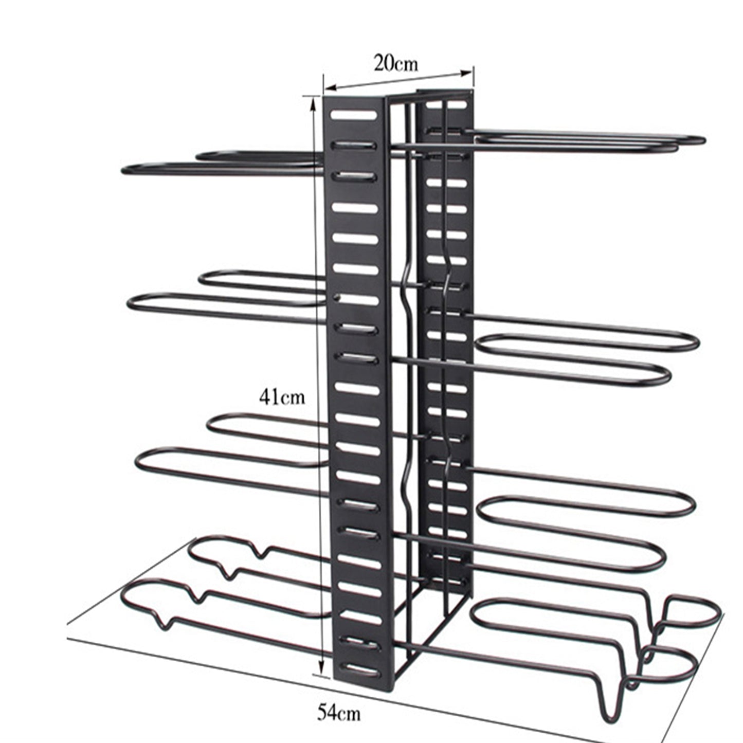 Adjustable 8 Tier Pan and Pot Lid Holder Rack