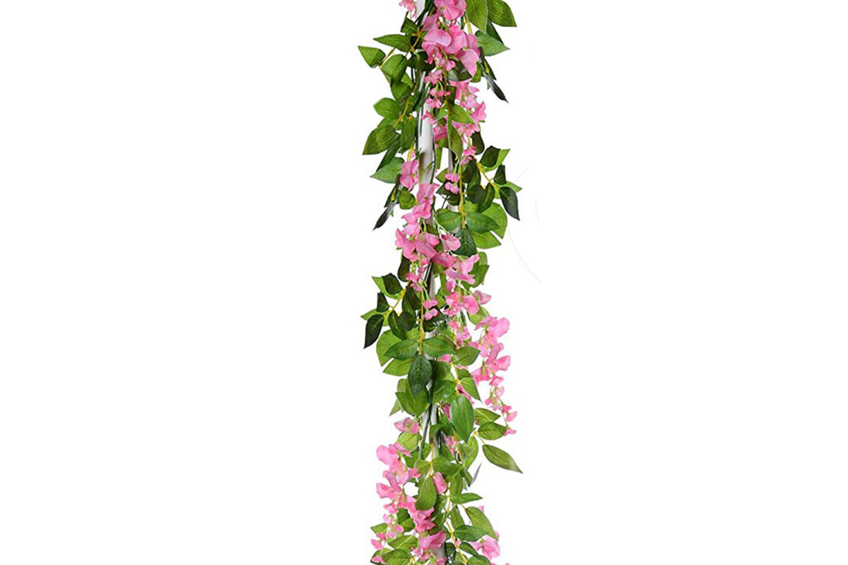 4Pcs Artificial Silk Wisteria Vine Hanging Garland 1.8 m for Home and Garden Decoration