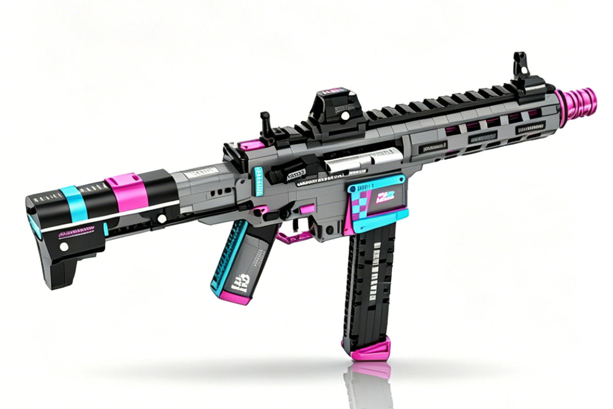 Cool Static Building Block Toy Gun No Shooting Building Blocks Gun Non-Firing Simulation Military Model DIY Assembly Toy