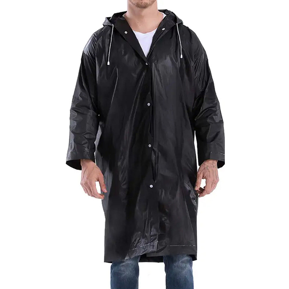 EVA Reusable Unisex Waterproof Hooded Raincoat