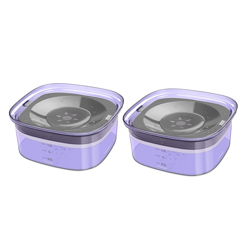 2Pcs 2L Pet No Spill Water Bowl