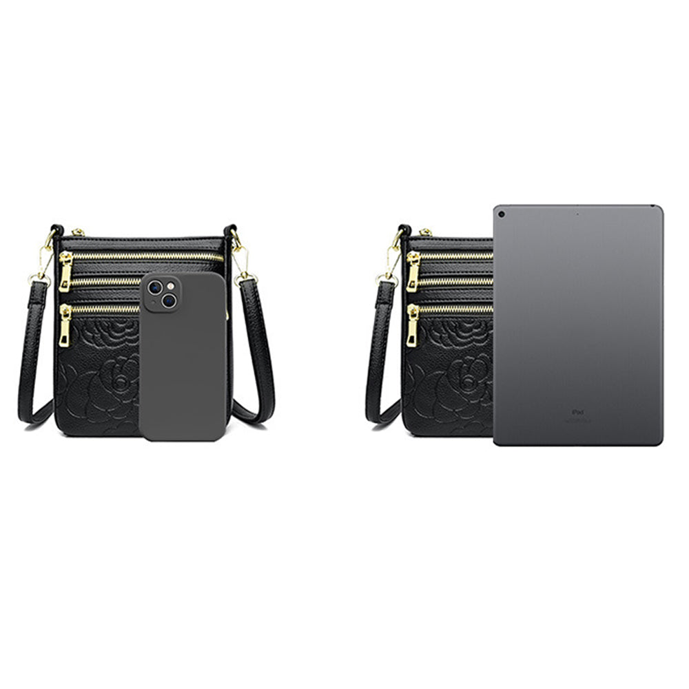 Genuine Leather Crossbody Shoulder Bag Multi-Compartment Water-resistant Handbag