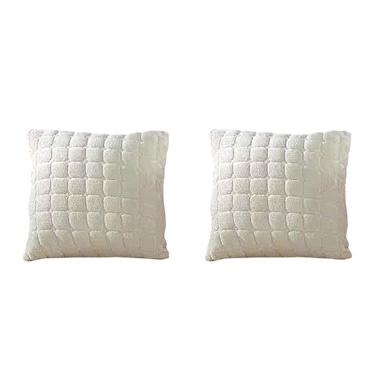 2Pcs Flannel Non-Slip Thickened Sofa Cushion Cover-Pillowcase