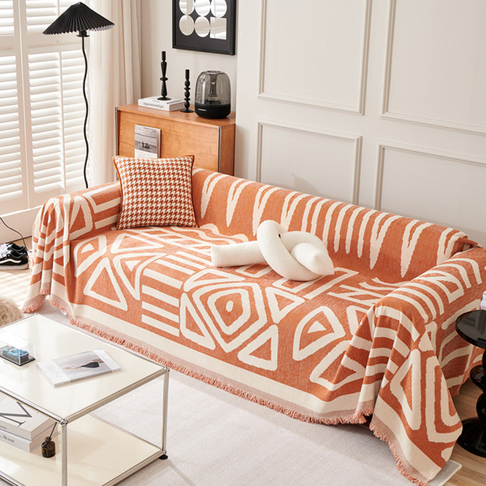 Boho Plaid Sofa Cover