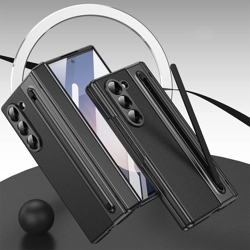 Phone Case for Samsung Z Fold 7 with Pen Holder Full Coverage Hinge Protection