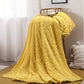 2Pcs Soft Warm Reversible Faux Long Plush Blanket
