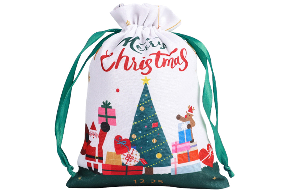 10Pcs 40x30cm Christmas Drawstring Bags Christmas Sack Holiday Wrapping Sacks