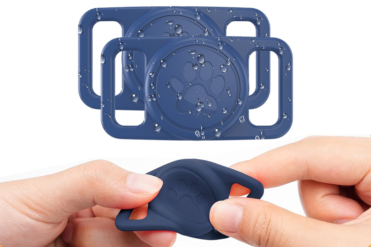 2Pcs Waterproof Dog Collar Holder for Apple AirTag Silicone Air Tags Case