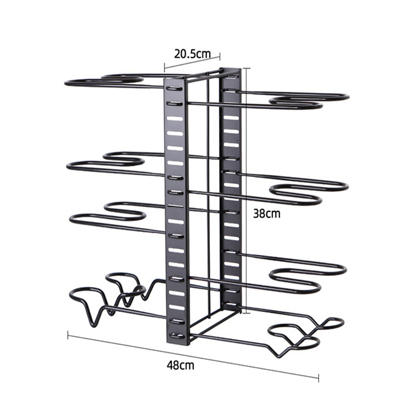Adjustable 8 Tier Pan and Pot Lid Holder Rack