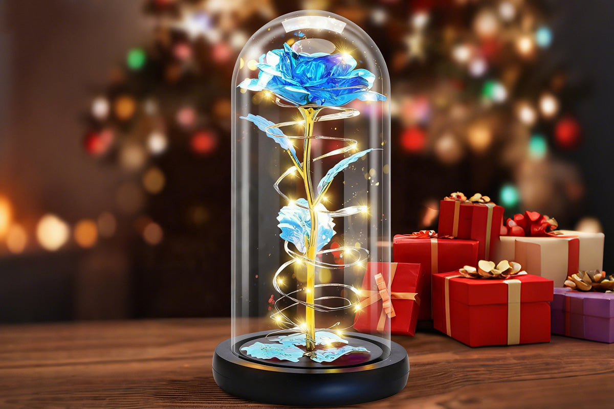 Eternal Rose Night Light in Glass Dome with LED