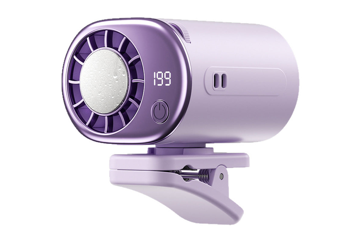 360 Rotatable 199-Speed Ice Cooling Clip Fan with Neck Lanyard TEC Semiconductor Cooling Fan Turbo Boost Wind