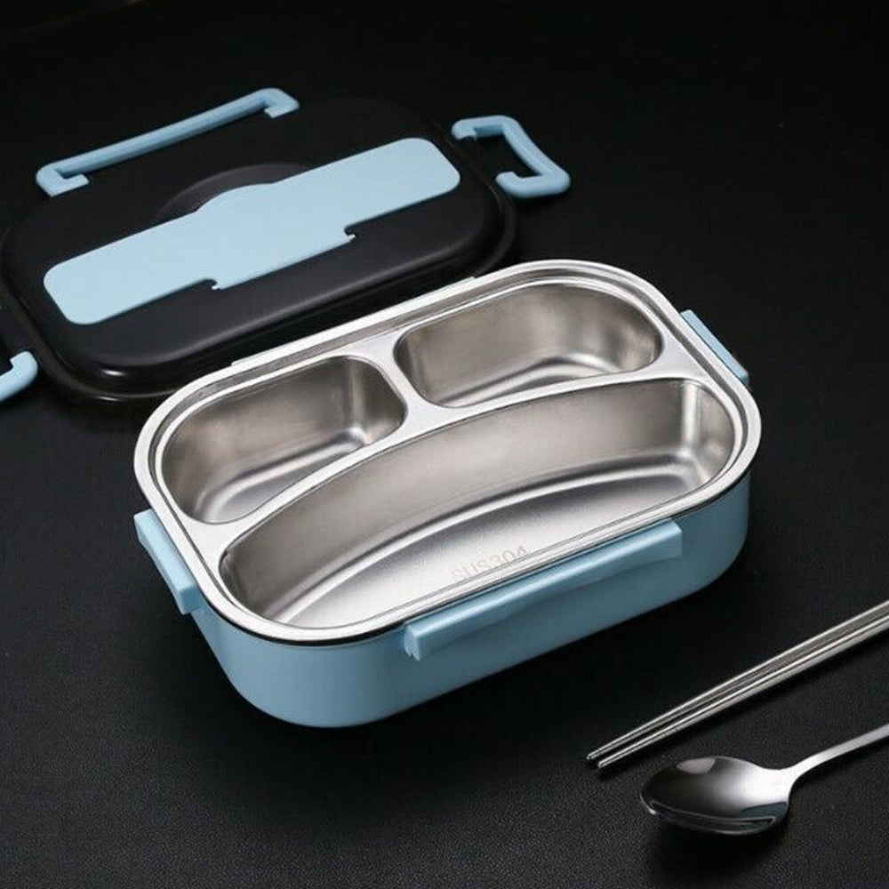 304 Stainless Steel Insulated Bento Lunch Box with 3-Compartments