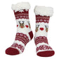 Christmas Non-Slip Floor Socks for Women - Cozy Fleece House Socks with Anti-Slip Sole