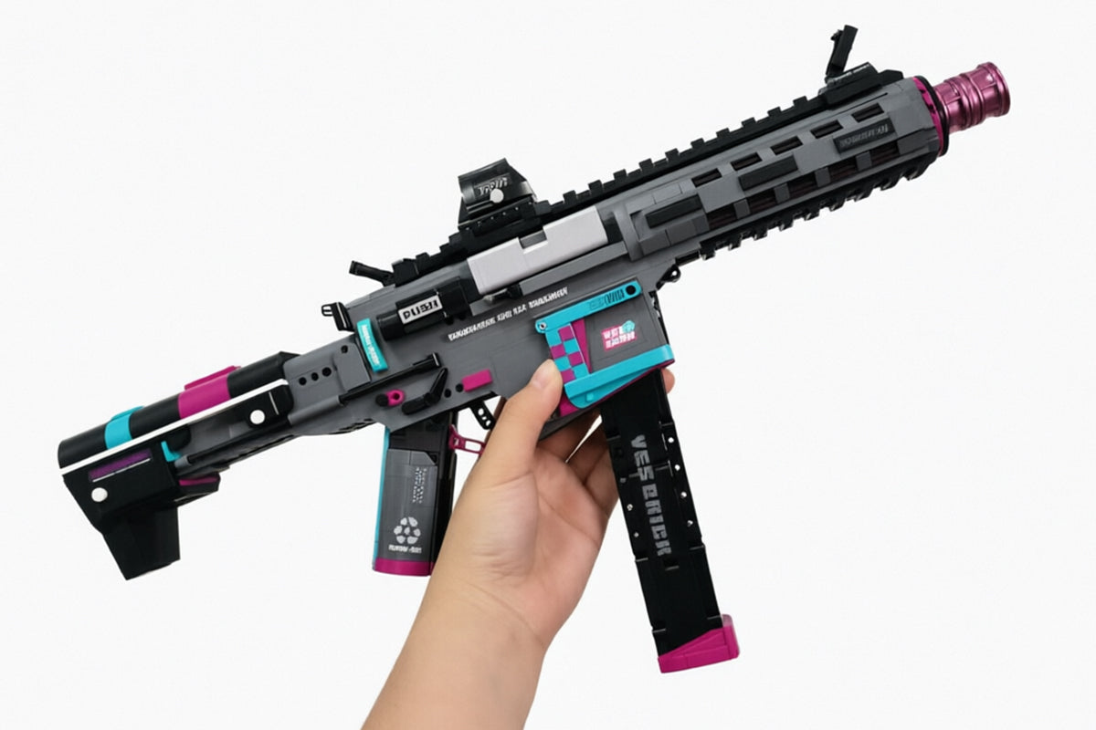 Cool Static Building Block Toy Gun No Shooting Building Blocks Gun Non-Firing Simulation Military Model DIY Assembly Toy