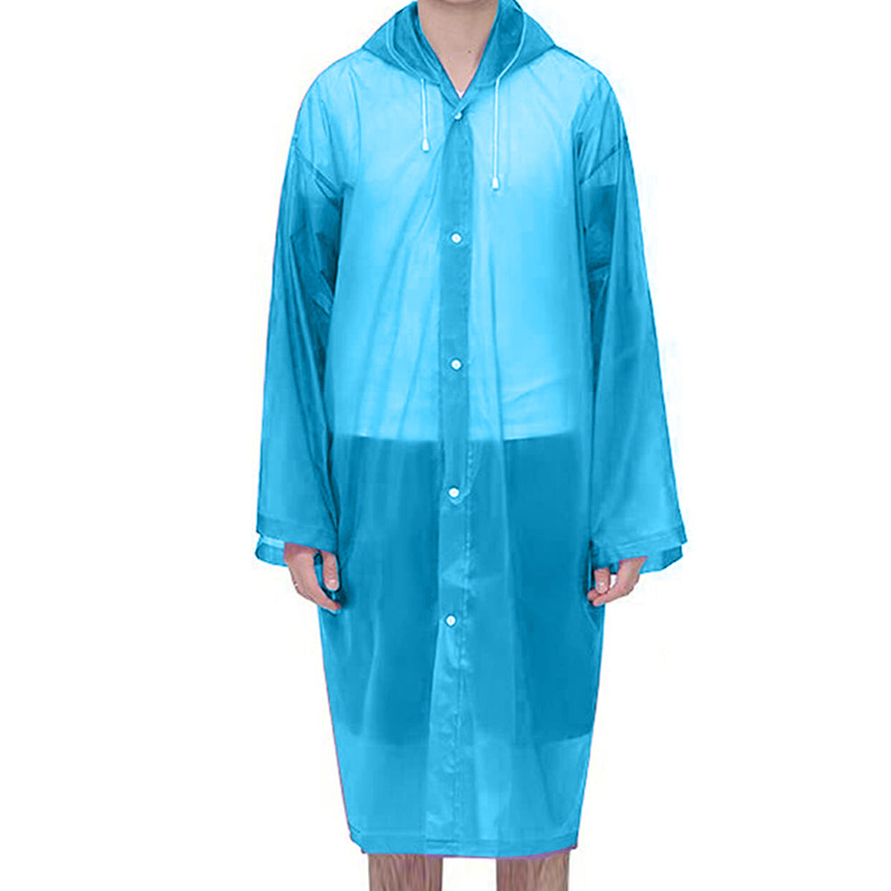 EVA Reusable Unisex Waterproof Hooded Raincoat