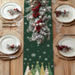 Christmas Table Runner Xmas Trees Tablecloth Cover For Kitchen Dinner Party