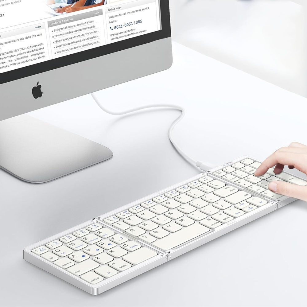 Foldable Bluetooth Keyboard Wireless Portable Keyboard with Numeric Keypad