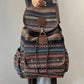 Boho Style Flap Drawstring Backpack