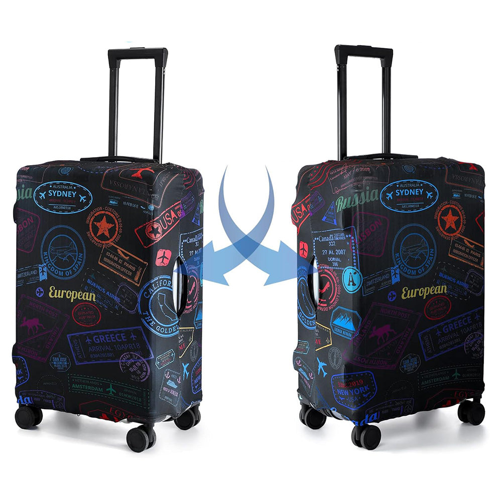 Thicker Luggage Cover Elastic Suitcase Cover Fits 18-21inch Travel Washable Cover-Black