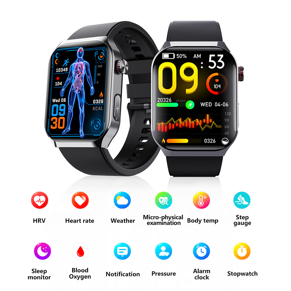 2.1-inch Smart Watch Bluetooth Call Fitness Tracker Heart Rate Blood Pressure Monitor
