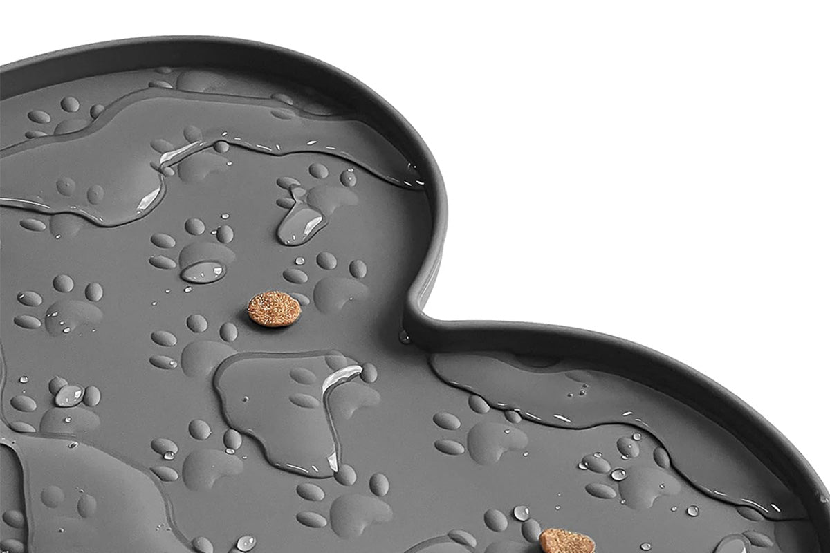 Dog Food Mats for Floors Waterproof Silicone Dog Bowl Mat with Raised Edge