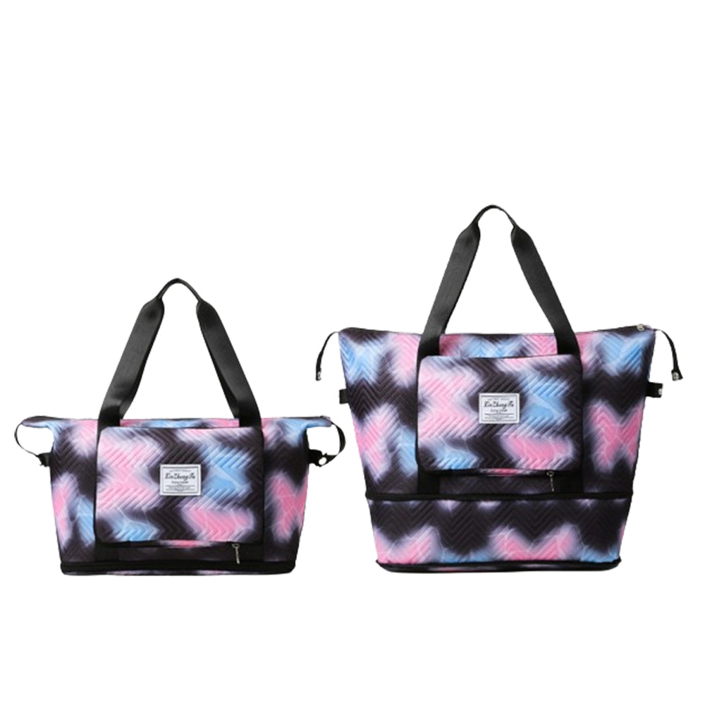 2Pcs Gradient Color Expandable Large-Capacity Travel Foldable Duffle Bag
