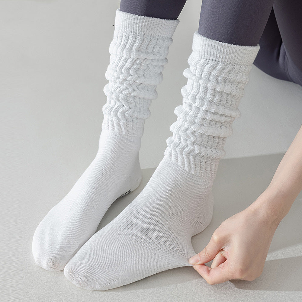 3 Pairs Knee-High Non-Slip Yoga Socks with Grips for Pilates Dance Barre