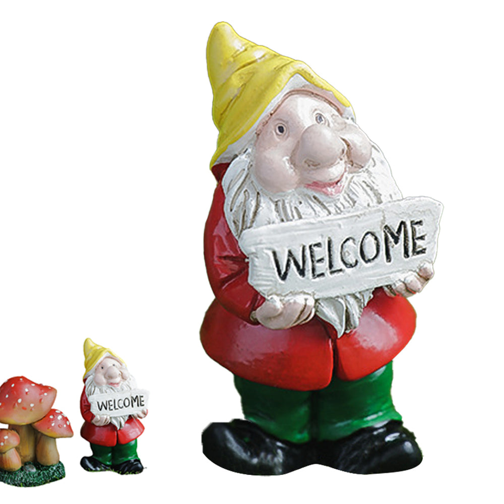 Mini Resin Dwarf Gnome Statue for Table and Garden Ornaments