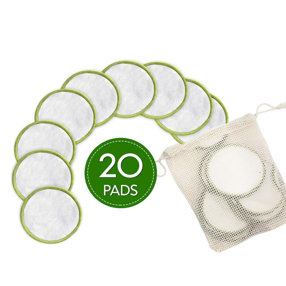 20Pcs Reusable Makeup Remover Pads with a Mesh Bag and Storage Box