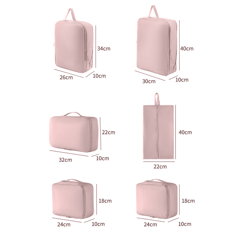 6-Piece Travel Luggage Packing Cubes Organizer Bags Set