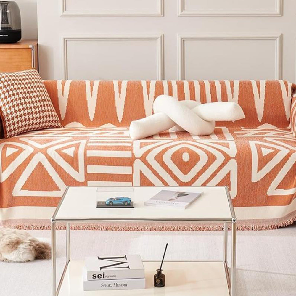 Boho Plaid Sofa Cover