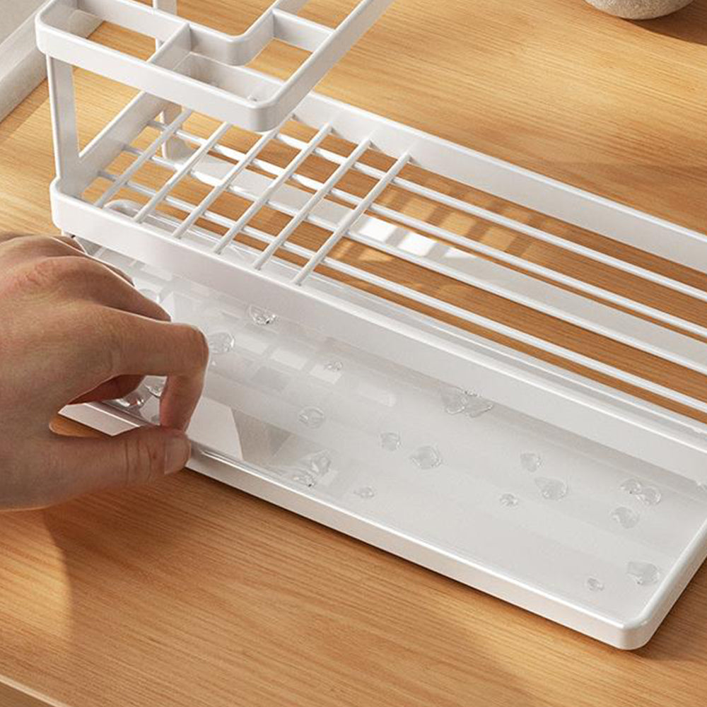 Toothbrush Holder 4 Slots Metal Tooth Brushing Organizer with Drainage